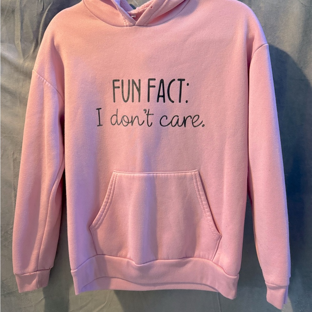 Pink Hoodie with Fun Fact Print